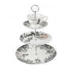 three tier fine china cake serving stand