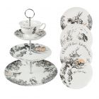 alice in wonderland fine china cake serving set