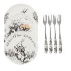 Victoria & Albert Alice in Wonderland Cake Plates & Forks Set