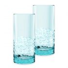 Cube Blue Acrylic Plastic Highball Drinking Cups - Set