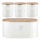 typhoon living cream kitchen storage canister and bread bin set