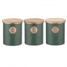 typhoon living tea, coffee and sugar storage canisters in forest green