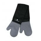 masterclass grey and black oven glove with silicone grip and long length to protect arms