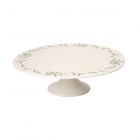 ceramic cake serving stand with RHS mistletoe design