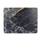 Set of 6 cork-backed placemats featuring a navy marble print.