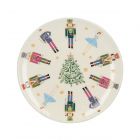 Ceramic Christmas plate with the nutcracker and Christmas tree print