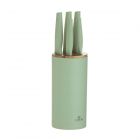 kitchen knife block in green made from wheat fibre and recycled steel