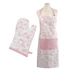 peter rabbit pattern pale pink apron and oven glove set