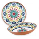 Rio Medallion Melamine Oval Bowl & Round Platter Set