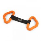 orange and black tug of war rubber puller toy