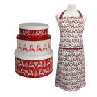 Dexam Yuletide Cake Tins & Cream Apron Set