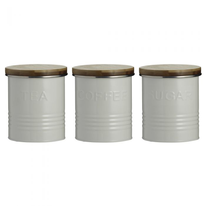 Typhoon Essentials Tea Coffee Sugar Canisters Cream Available With Free Delivery The Caddy Company