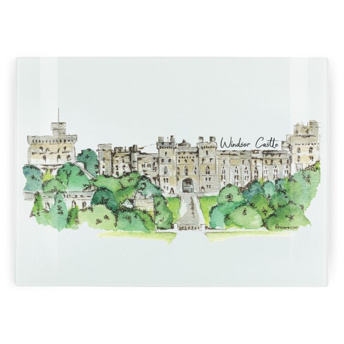 Purely Home Large Rectangular Textured Glass Chopping Board Windsor Castle