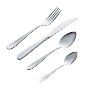 a large cutlery set, containing 32 pieces and made from dishwasher safe stainless steel