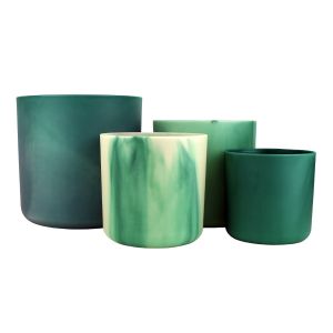 Elho Ocean Collection Recycled Plastic Plant Pot Set Various Sizes - Green